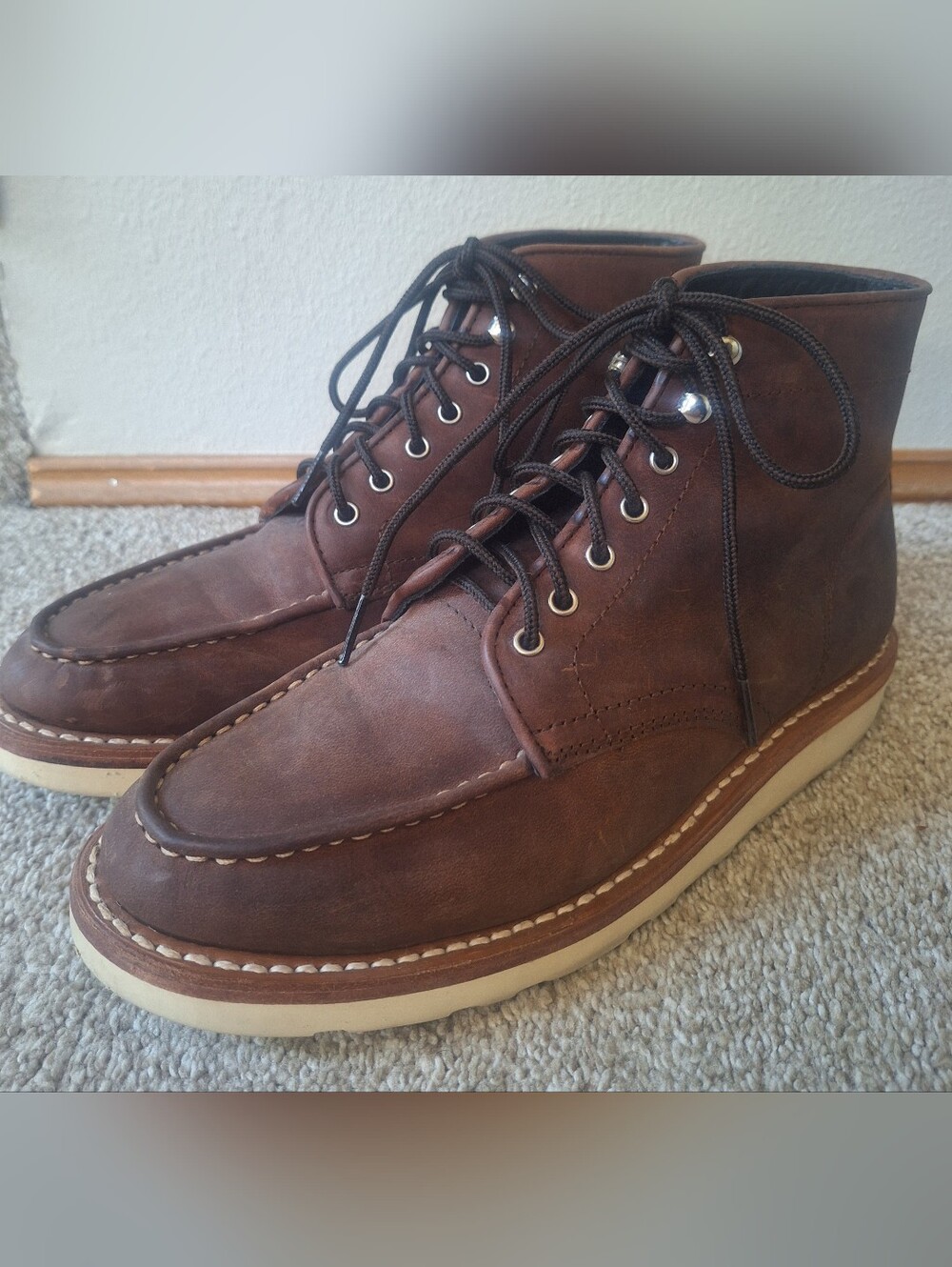 Thursday Boot Company Diplomat Boots Leather Lace Up Brown Mens Size 8.5